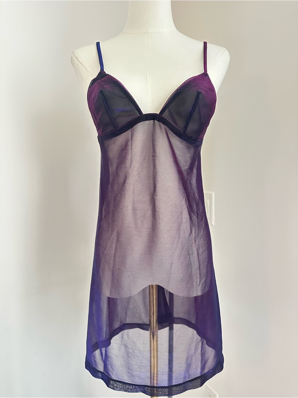 La Perla iridescent Sheer Purple Slip Nightdress -